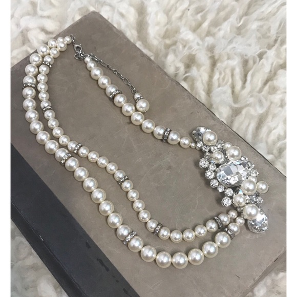 Handmade Pearl Bridal Statement Necklace - Picture 2 of 7